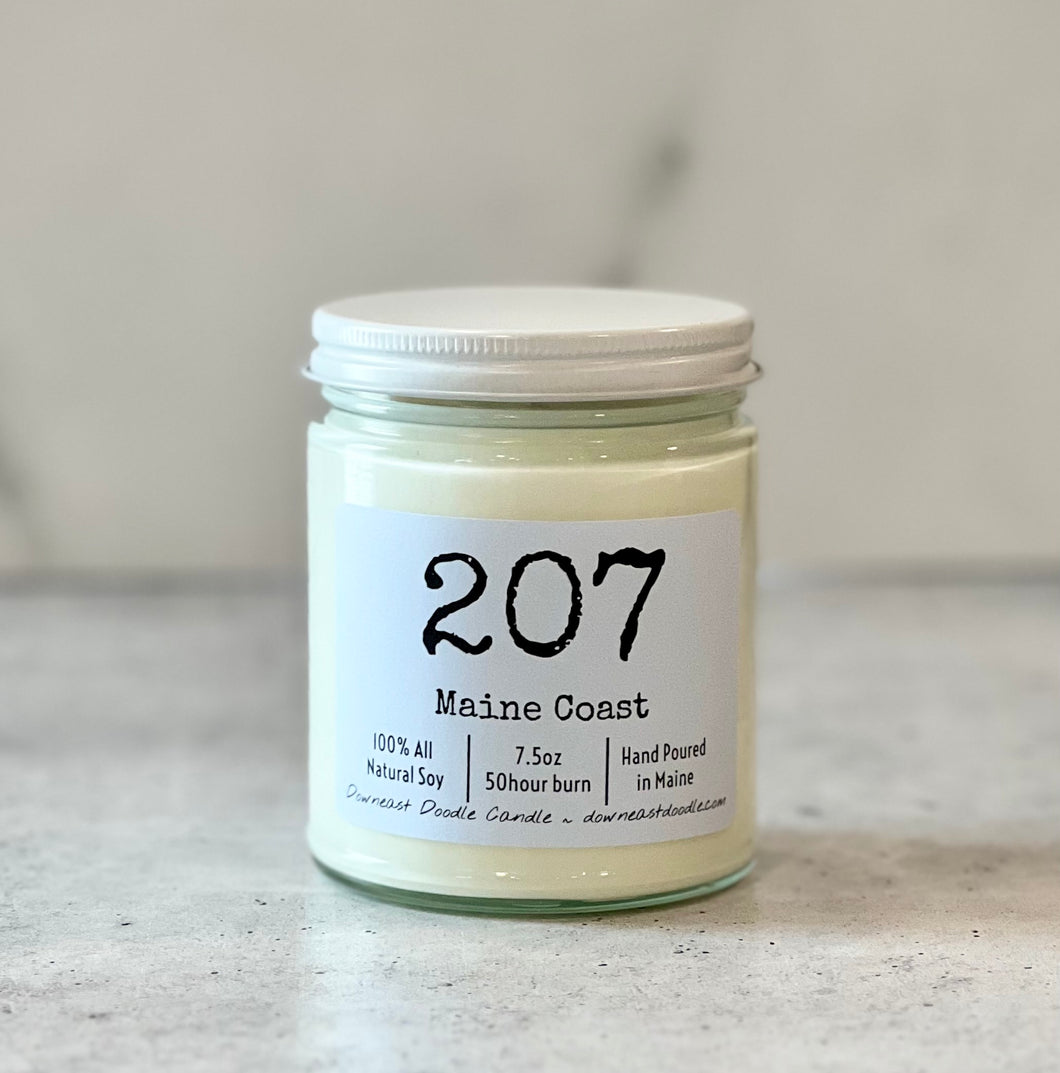 Area code candle - 207 Clear