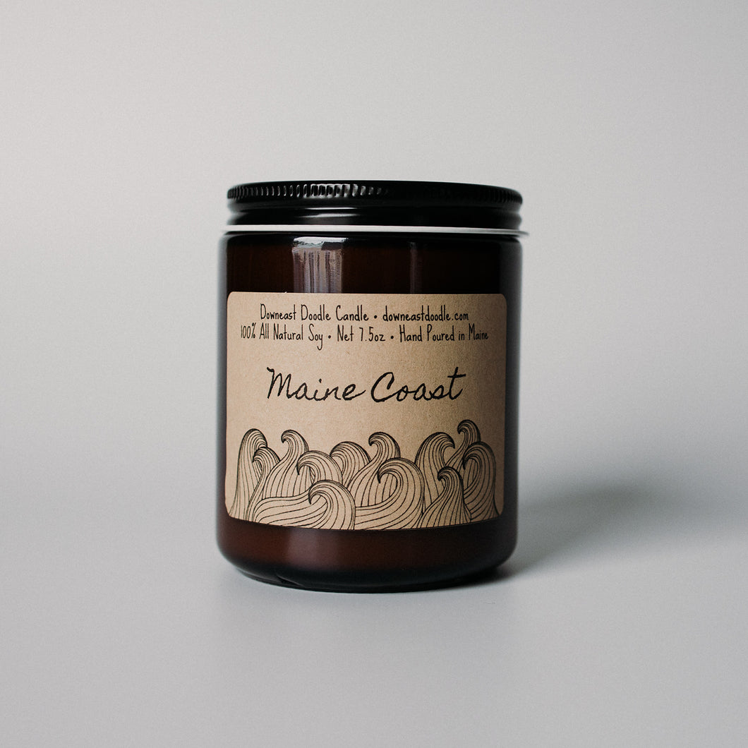 Maine Coast Waves ~ Amber Jar